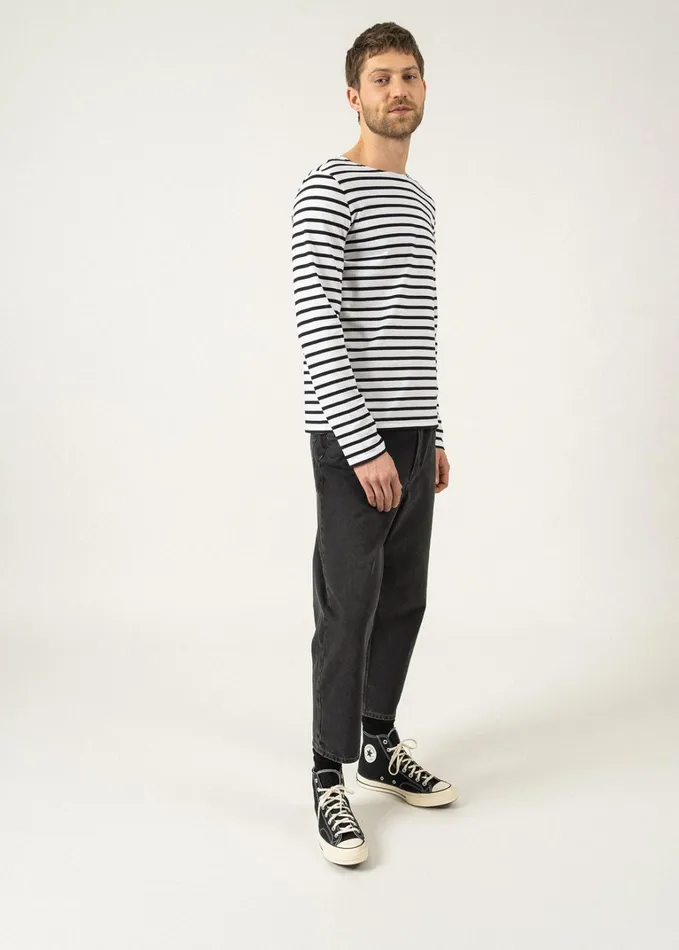 Minquiers Modern Authentic Breton Stripe Shirt Soft Cotton Whiteblack Women Saint James Breton Striped Shirts