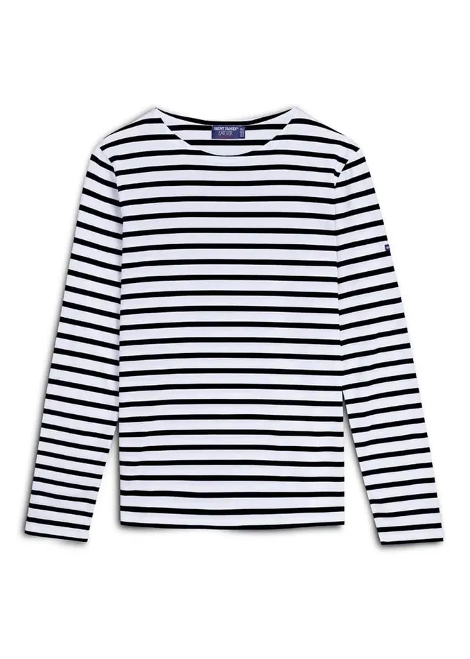 Minquiers Modern Authentic Breton Stripe Shirt Soft Cotton Whiteblack Women Saint James Breton Striped Shirts