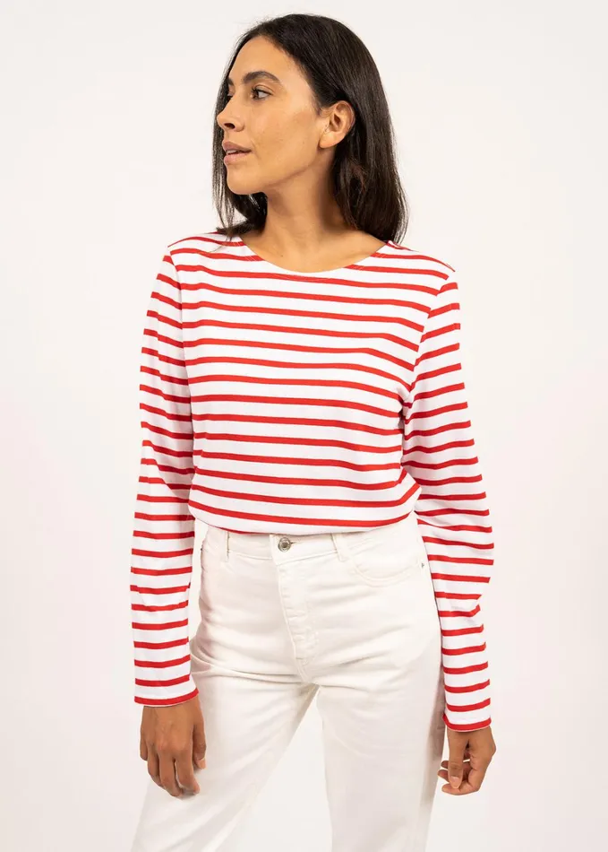 Minquiers Modern Authentic Breton Stripe Shirt Soft Cotton Whitered Men Saint James Breton Striped Shirts Minquiers Modern Authentic Breton Stripe Shirt Soft Cotton Whitered Men Saint James Breton Striped Shirts
