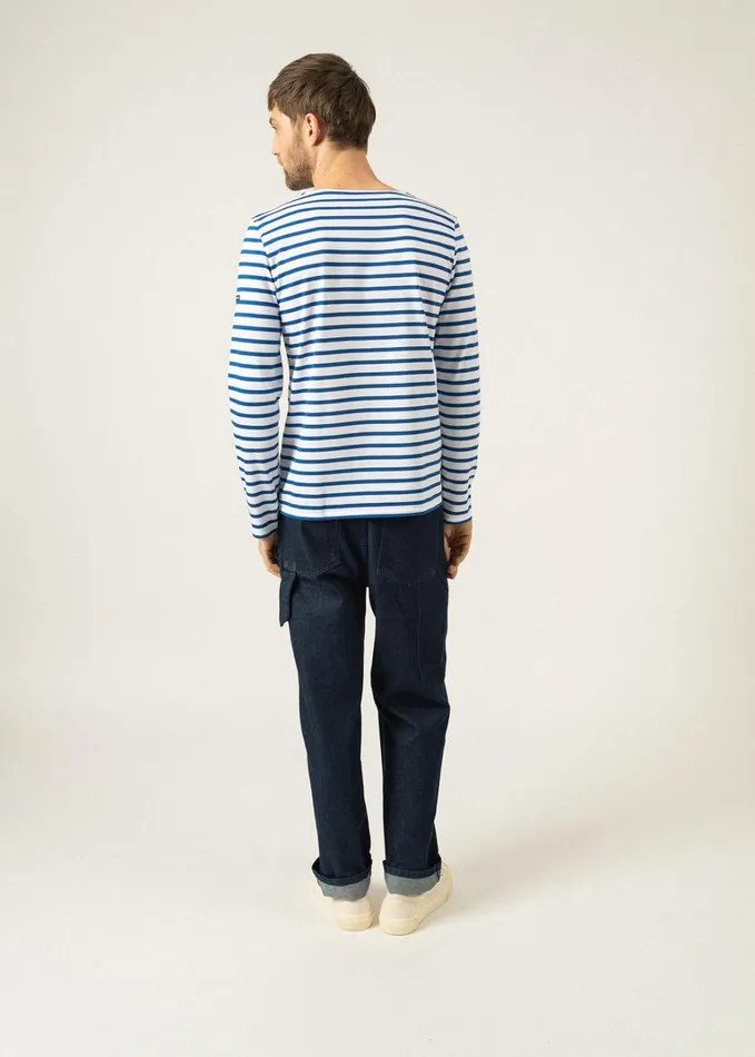 Minquiers Modern Authentic Breton Stripe Shirt Soft Cotton Whiteroyalblue Women Saint James Breton Striped Shirts