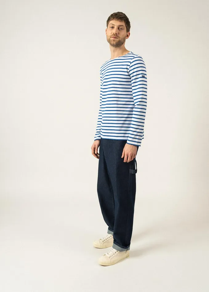 Minquiers Modern Authentic Breton Stripe Shirt Soft Cotton Whiteroyalblue Women Saint James Breton Striped Shirts