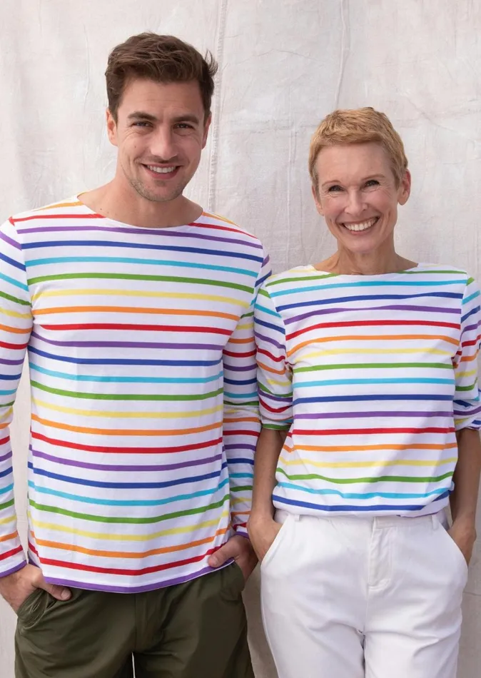 Minquiers Pride Rainbow Striped Shirt Soft Cotton Multico Men Saint James Breton Striped Shirts Minquiers Pride Rainbow Striped Shirt Soft Cotton Multico Men Saint James Breton Striped Shirts