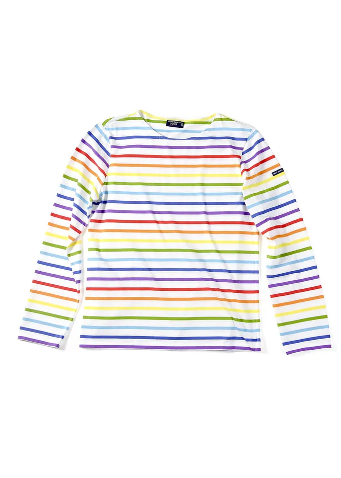 Minquiers Pride Rainbow Striped Shirt Soft Cotton Multico Men Saint James Breton Striped Shirts