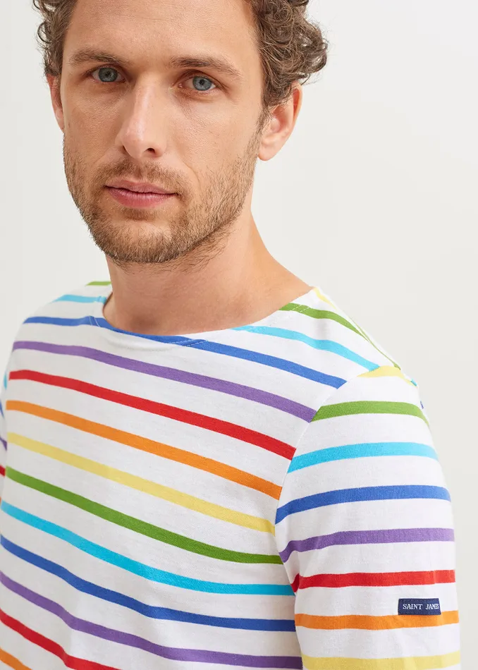 Minquiers Pride Rainbow Striped Shirt Soft Cotton Multico Women Saint James Breton Striped Shirts