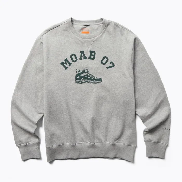 Moab 07 Crew Neck Fleece Grey Heather Men Merrell Tops
