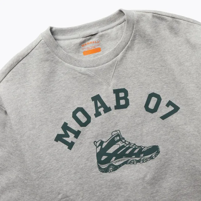 Moab 07 Crew Neck Fleece Grey Heather Men Merrell Tops