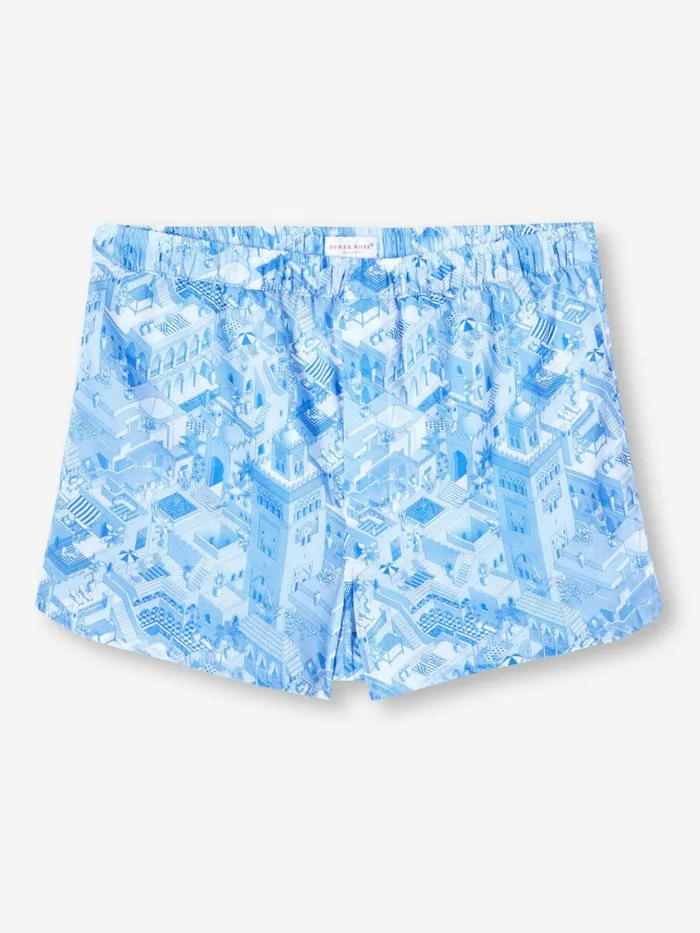 Modern Fit Boxer Shorts Men Derek Rose Modern Fit Boxers Ledbury 70 Cotton Batiste Blue