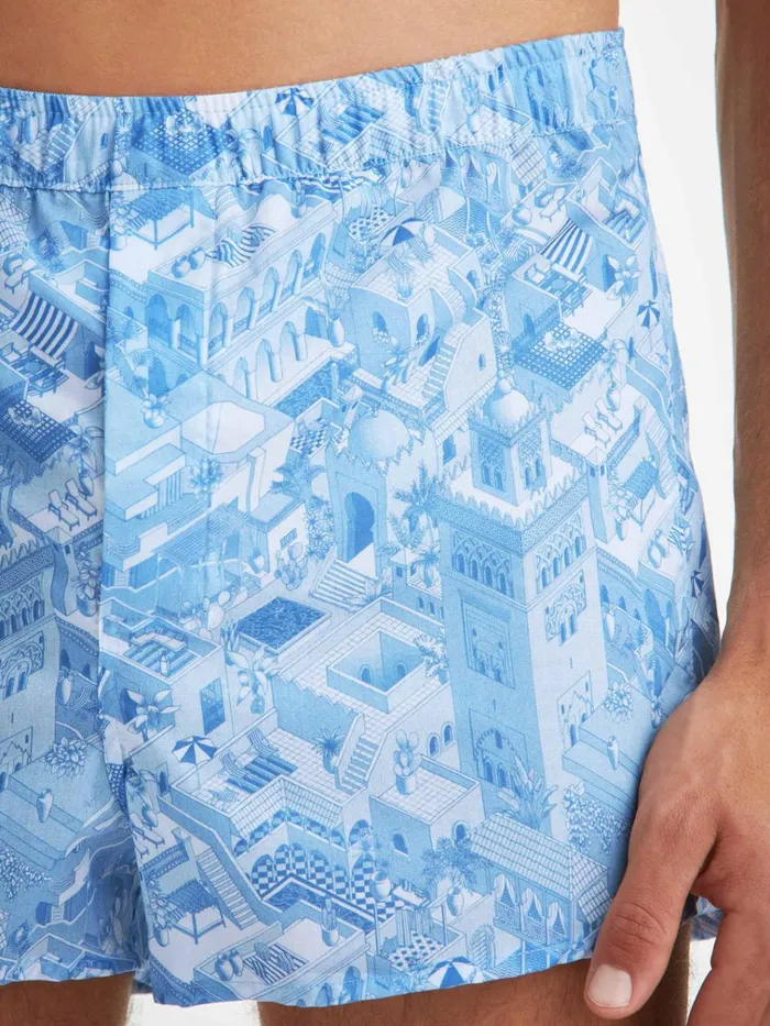 Modern Fit Boxer Shorts Men Derek Rose Modern Fit Boxers Ledbury 70 Cotton Batiste Blue