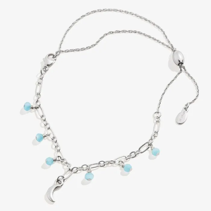 Moon Beaded Pull Chain Anklet Silver Women Alex And Ani Anklets