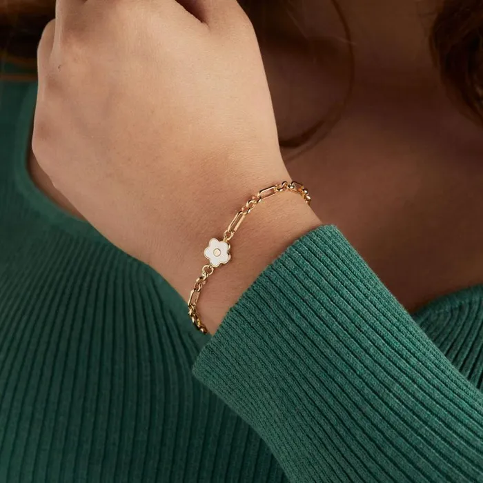 Mother Of Pearl Daisy Charm Chain Bracelet Gold Women Alex And Ani Faith Hope Mother Of Pearl Daisy Charm Chain Bracelet Gold Women Alex And Ani Faith Hope
