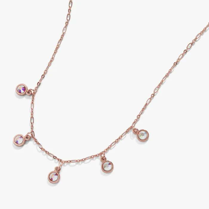 MultiCrystal Necklace Clear Crystal Shiny Rose Gold Women Alex And Ani Necklaces MultiCrystal Necklace Clear Crystal Shiny Rose Gold Women Alex And Ani Necklaces