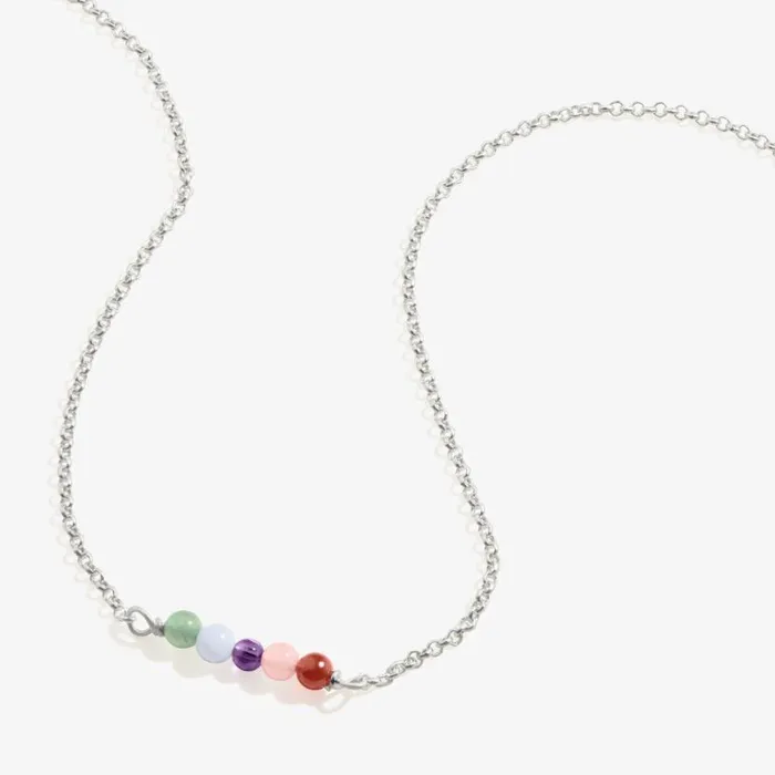 MultiGemstone Chain Necklace Silver Women Alex And Ani Necklaces