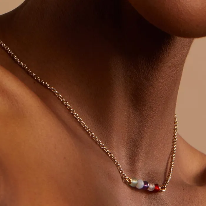 MultiGemstone Chain Necklace Silver Women Alex And Ani Necklaces MultiGemstone Chain Necklace Silver Women Alex And Ani Necklaces