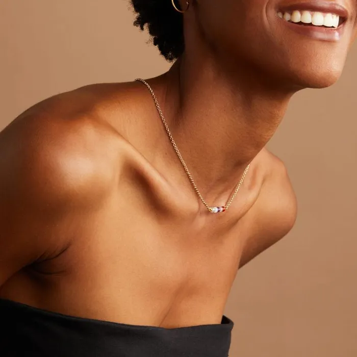 MultiGemstone Chain Necklace Silver Women Alex And Ani Necklaces MultiGemstone Chain Necklace Silver Women Alex And Ani Necklaces