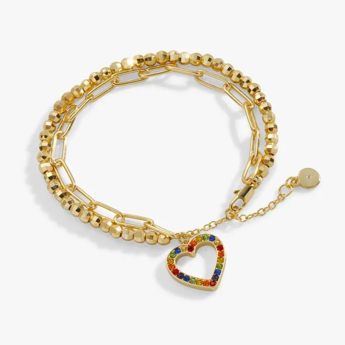 Multicolor Heart Double Layer Adjustable Bracelet Gold Women Alex And Ani Love Multicolor Heart Double Layer Adjustable Bracelet Gold Women Alex And Ani Love