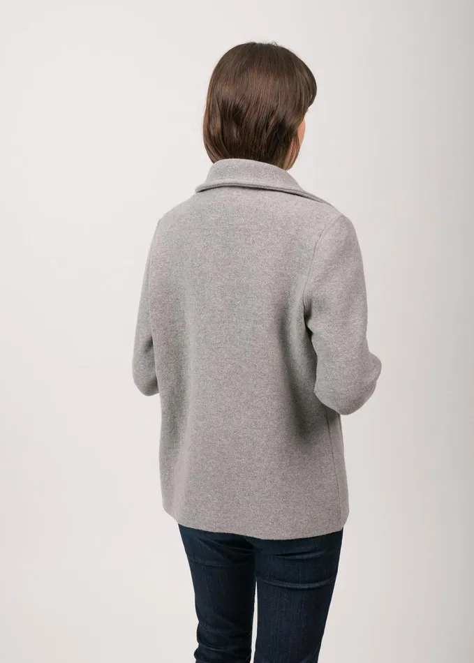 Nashville Short Buttoned Jacket With Patch Pockets Lightgreywinterwhite Women Saint James Sweaters Cardigans and Jackets