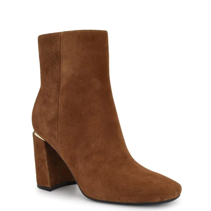 Nine West Boots and Booties Women Ailet 92159 Square Toe Booties Natural Suede Nine West Boots and Booties Women Ailet 92159 Square Toe Booties Natural Suede
