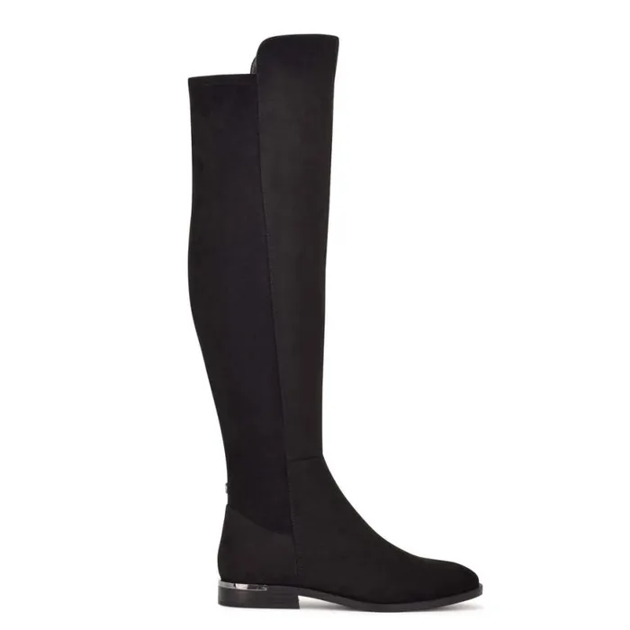 Nine West Boots and Booties Women Allair Wide Calf Over The Knee Boots Black