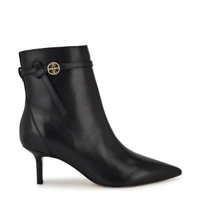 Nine West Boots and Booties Women Ansell Dress Ankle Booties Black Leather