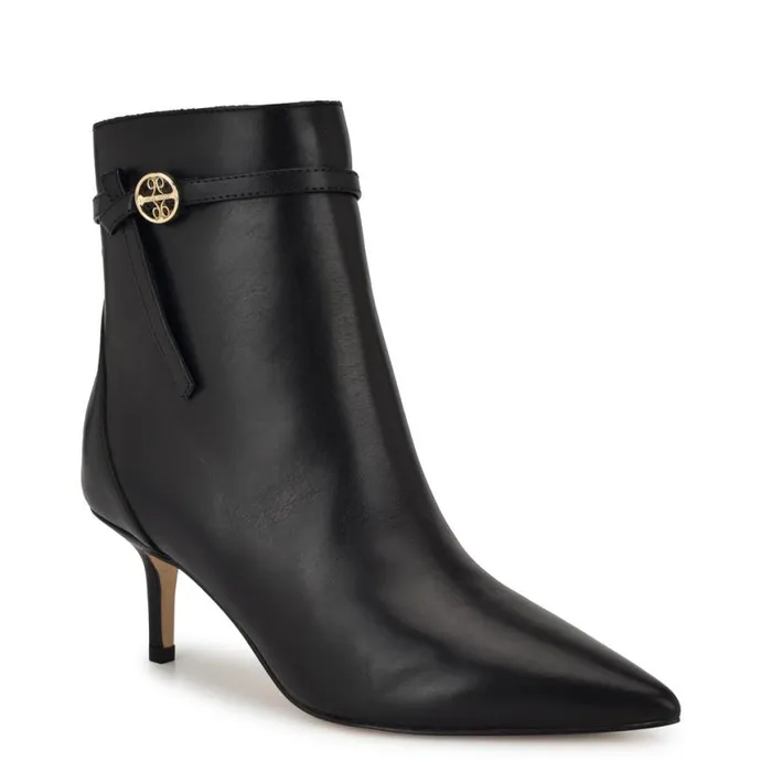 Nine West Boots and Booties Women Ansell Dress Ankle Booties Black Leather