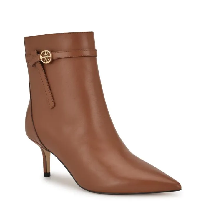 Nine West Boots and Booties Women Ansell Dress Ankle Booties Brown Leather Nine West Boots and Booties Women Ansell Dress Ankle Booties Brown Leather