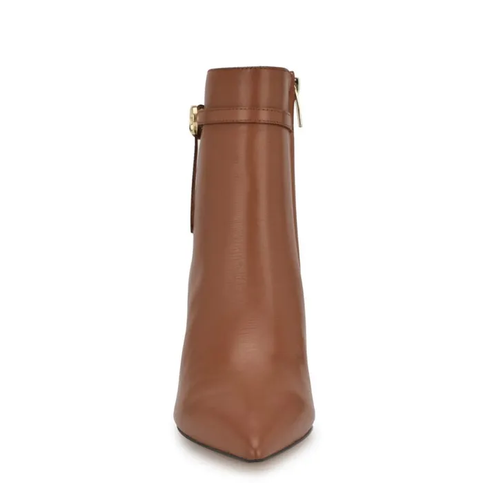 Nine West Boots and Booties Women Ansell Dress Ankle Booties Brown Leather Nine West Boots and Booties Women Ansell Dress Ankle Booties Brown Leather