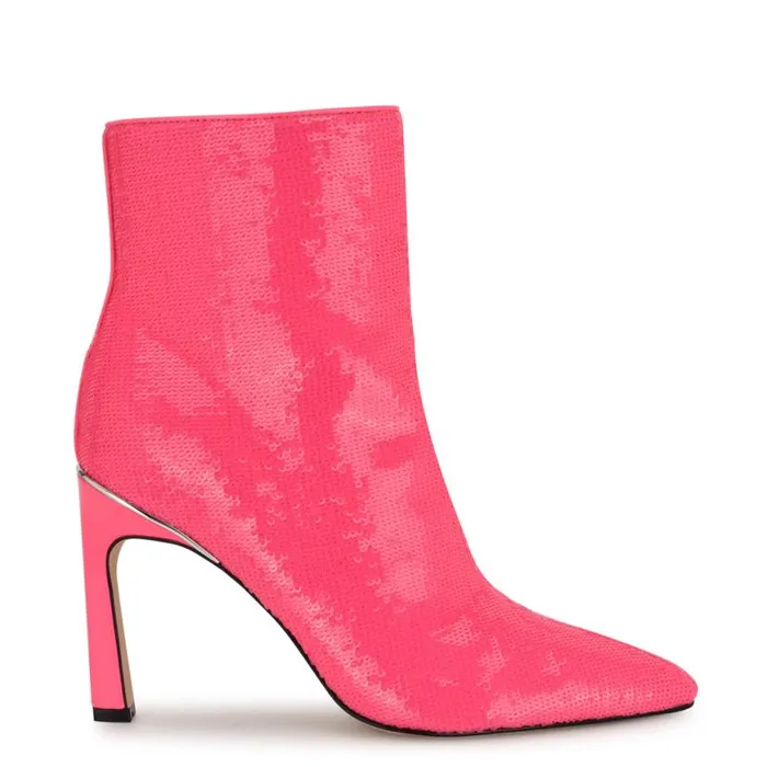 Nine West Boots and Booties Women Baey Dress Ankle Booties Pink Sequin