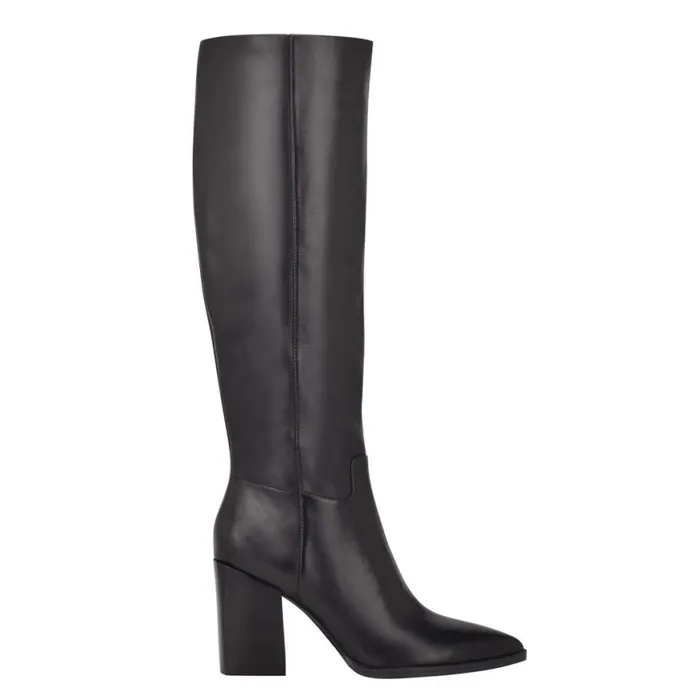 Nine West Boots and Booties Women Brixe Heeled Boots Black Leather