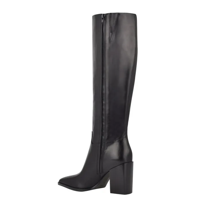 Nine West Boots and Booties Women Brixe Heeled Boots Black Leather Nine West Boots and Booties Women Brixe Heeled Boots Black Leather