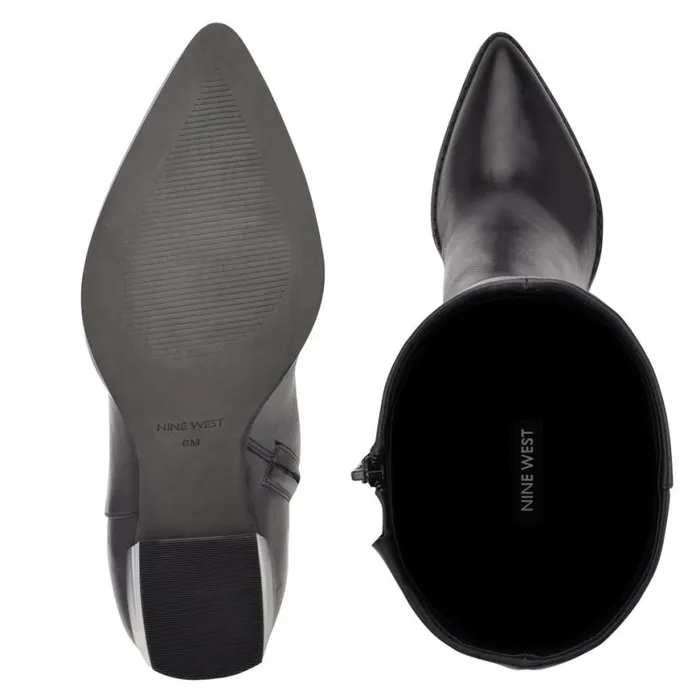 Nine West Boots and Booties Women Brixe Heeled Boots Black Leather Nine West Boots and Booties Women Brixe Heeled Boots Black Leather