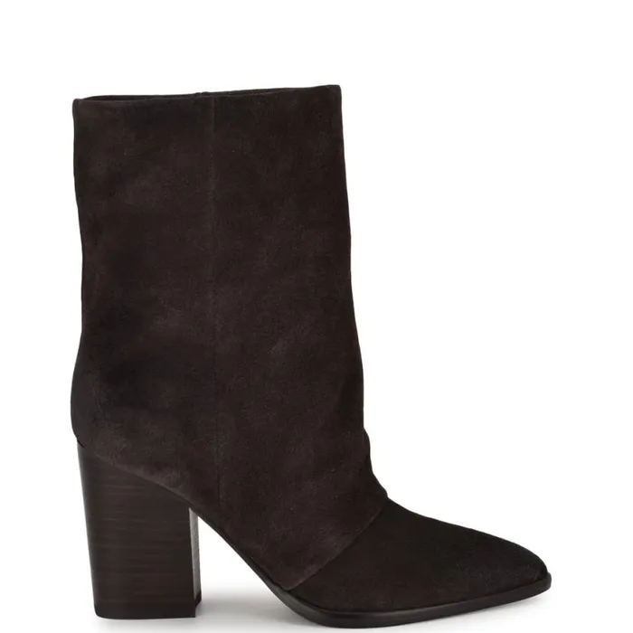 Nine West Boots and Booties Women Chaye Slouch Booties Dark Brown Suede