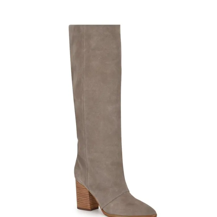 Nine West Boots and Booties Women Chicke Knee High Boots Taupe Suede