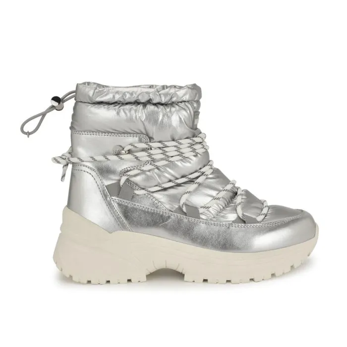Nine West Boots and Booties Women Dyme Lug Sole Casual Booties Silver