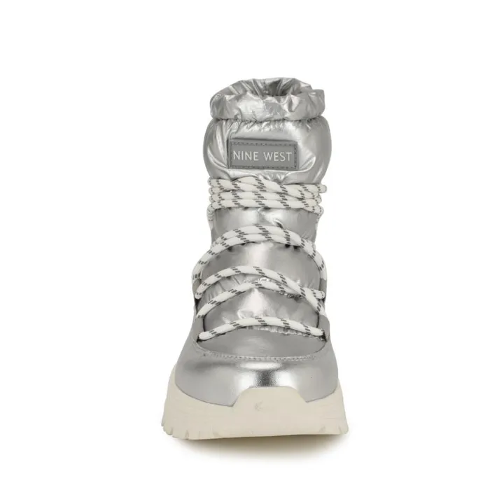 Nine West Boots and Booties Women Dyme Lug Sole Casual Booties Silver Nine West Boots and Booties Women Dyme Lug Sole Casual Booties Silver