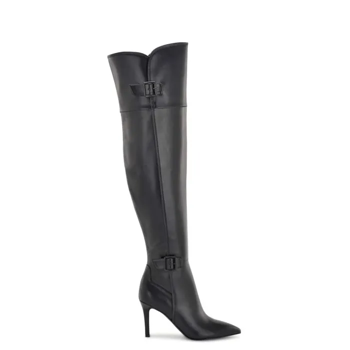 Nine West Boots and Booties Women Flye Over The Knee Heeled Boots Black
