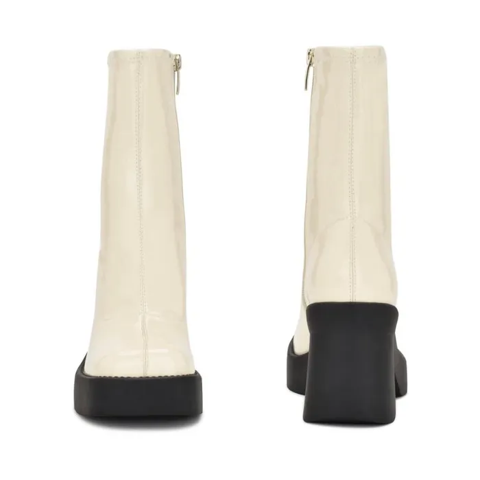 Nine West Boots and Booties Women Gerri Heeled Platform Booties Chic Cream Patent Nine West Boots and Booties Women Gerri Heeled Platform Booties Chic Cream Patent