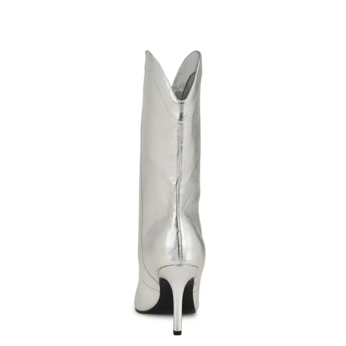 Nine West Boots and Booties Women Grasy Western Dress Boots Silver Nine West Boots and Booties Women Grasy Western Dress Boots Silver