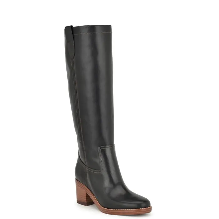 Nine West Boots and Booties Women Hecee Block Heel Tailored Boots Black Leather Nine West Boots and Booties Women Hecee Block Heel Tailored Boots Black Leather