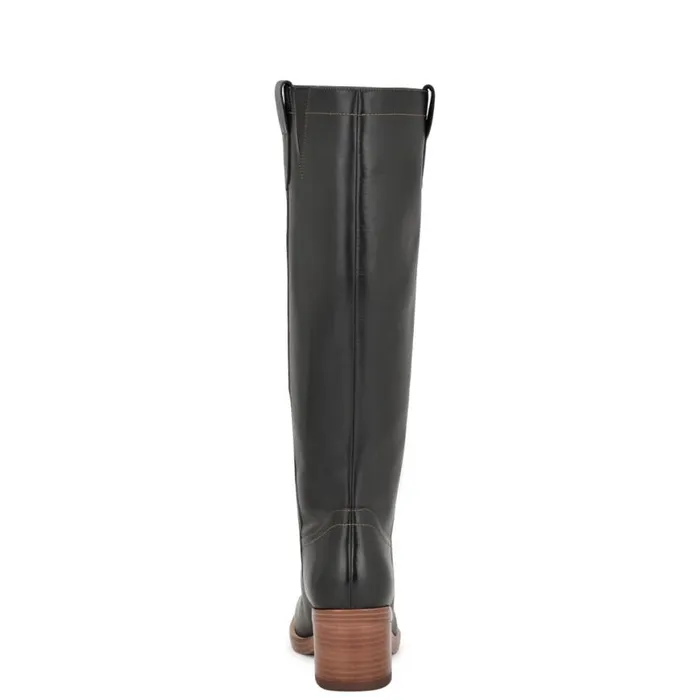 Nine West Boots and Booties Women Hecee Block Heel Tailored Boots Black Leather Nine West Boots and Booties Women Hecee Block Heel Tailored Boots Black Leather