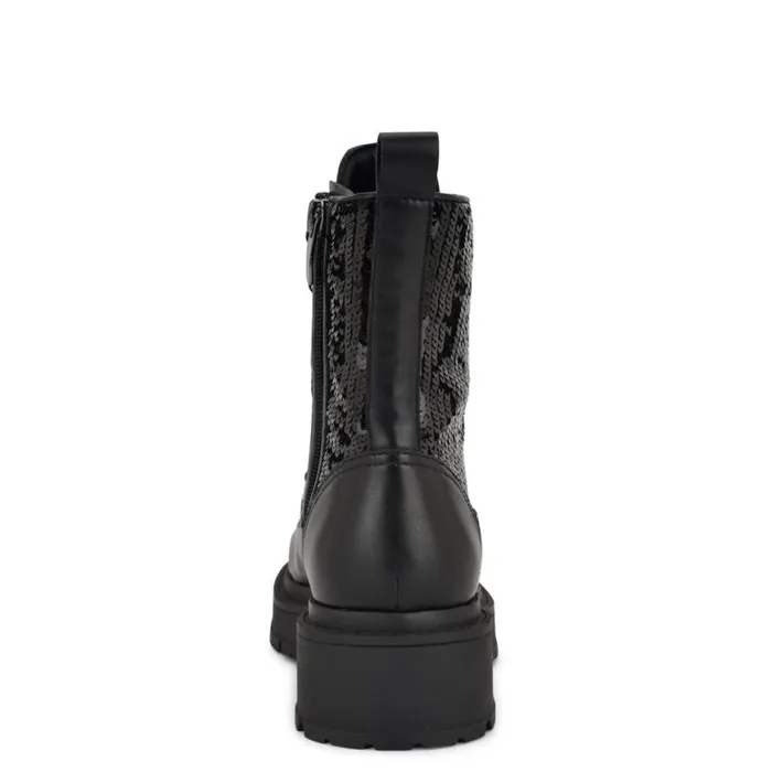 Nine West Boots and Booties Women Hediy Combat Booties Blackblack Sequin Nine West Boots and Booties Women Hediy Combat Booties Blackblack Sequin