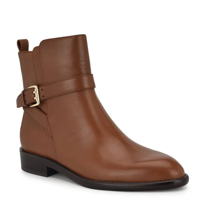 Nine West Boots and Booties Women Hoken Ankle Booties Brown Leather