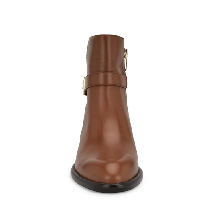 Nine West Boots and Booties Women Hoken Ankle Booties Brown Leather