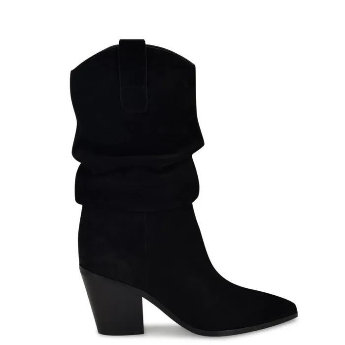 Nine West Boots and Booties Women Kadon Tailored Slouch Boots Black Suede