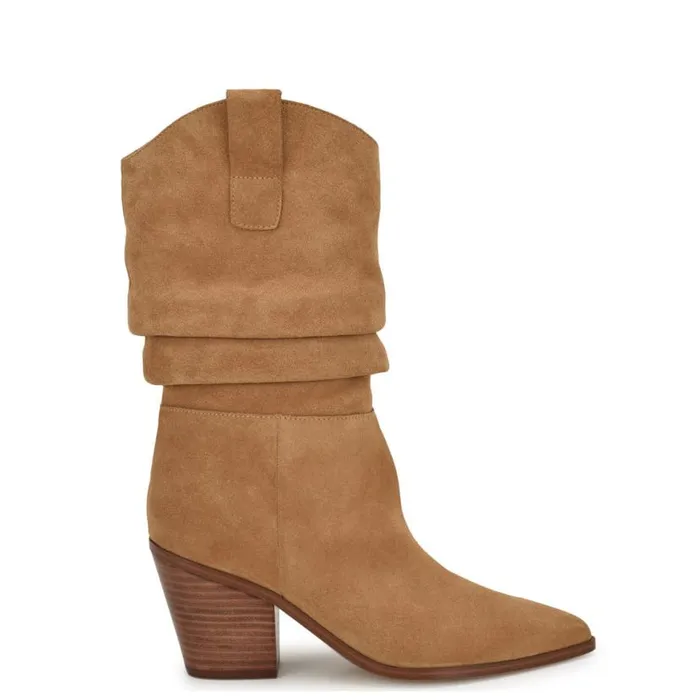 Nine West Boots and Booties Women Kadon Tailored Slouch Boots Natural Suede