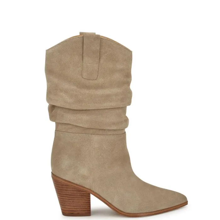 Nine West Boots and Booties Women Kadon Tailored Slouch Boots Taupe Suede