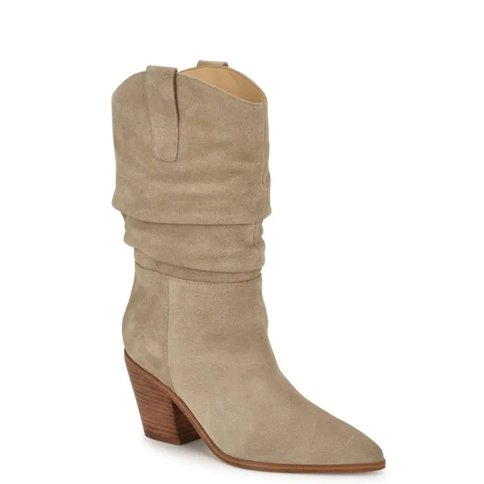 Nine West Boots and Booties Women Kadon Tailored Slouch Boots Taupe Suede Nine West Boots and Booties Women Kadon Tailored Slouch Boots Taupe Suede