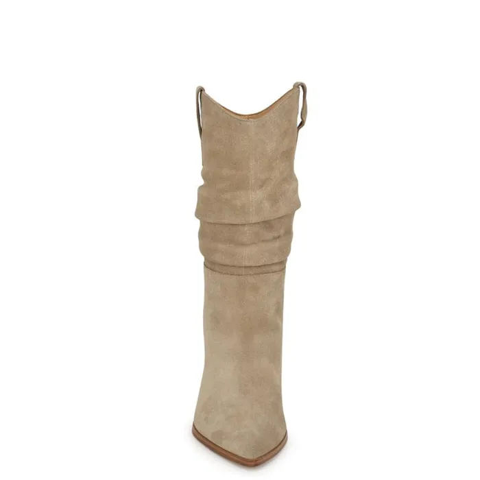 Nine West Boots and Booties Women Kadon Tailored Slouch Boots Taupe Suede Nine West Boots and Booties Women Kadon Tailored Slouch Boots Taupe Suede