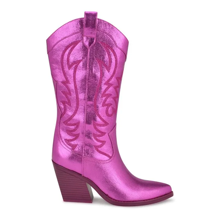 Nine West Boots and Booties Women Keeks Western Boot Metallic Pink