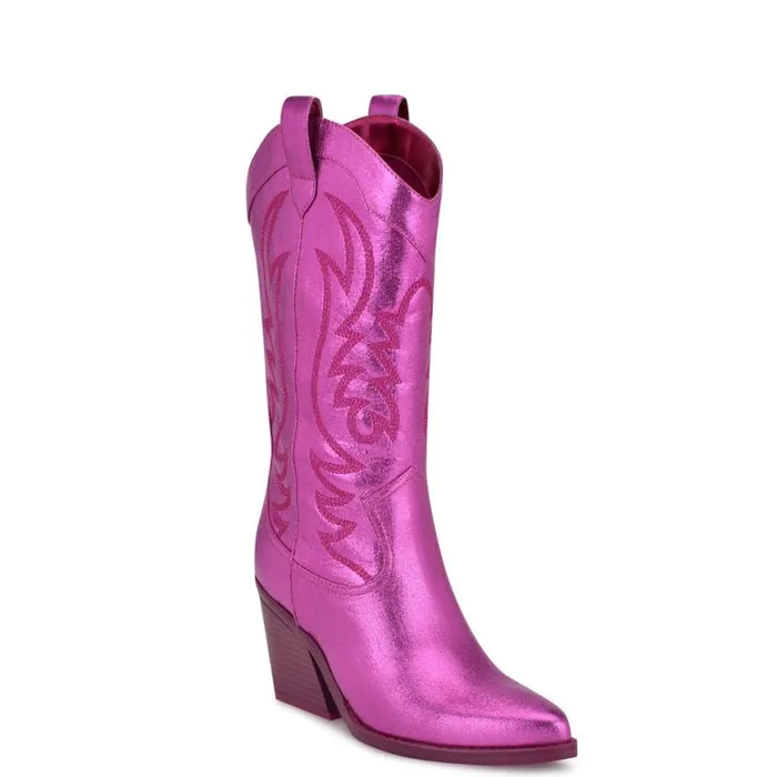 Nine West Boots and Booties Women Keeks Western Boot Metallic Pink Nine West Boots and Booties Women Keeks Western Boot Metallic Pink