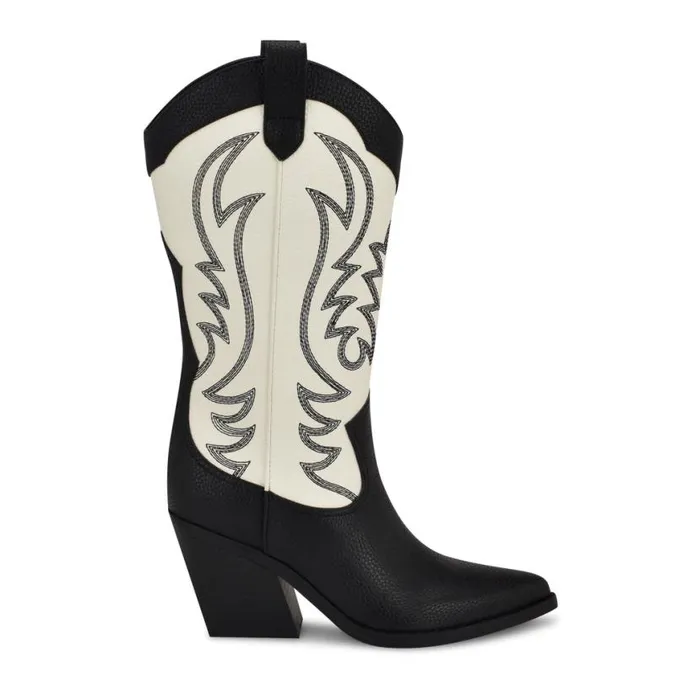 Nine West Boots and Booties Women Keeks Western Boot Whiteblack